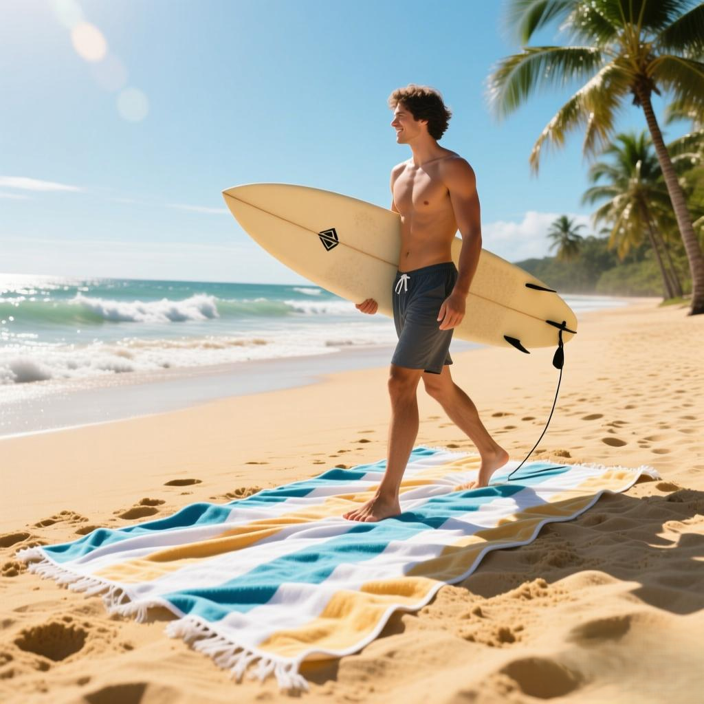 Premium cotton fibers comparison for luxury beach towels