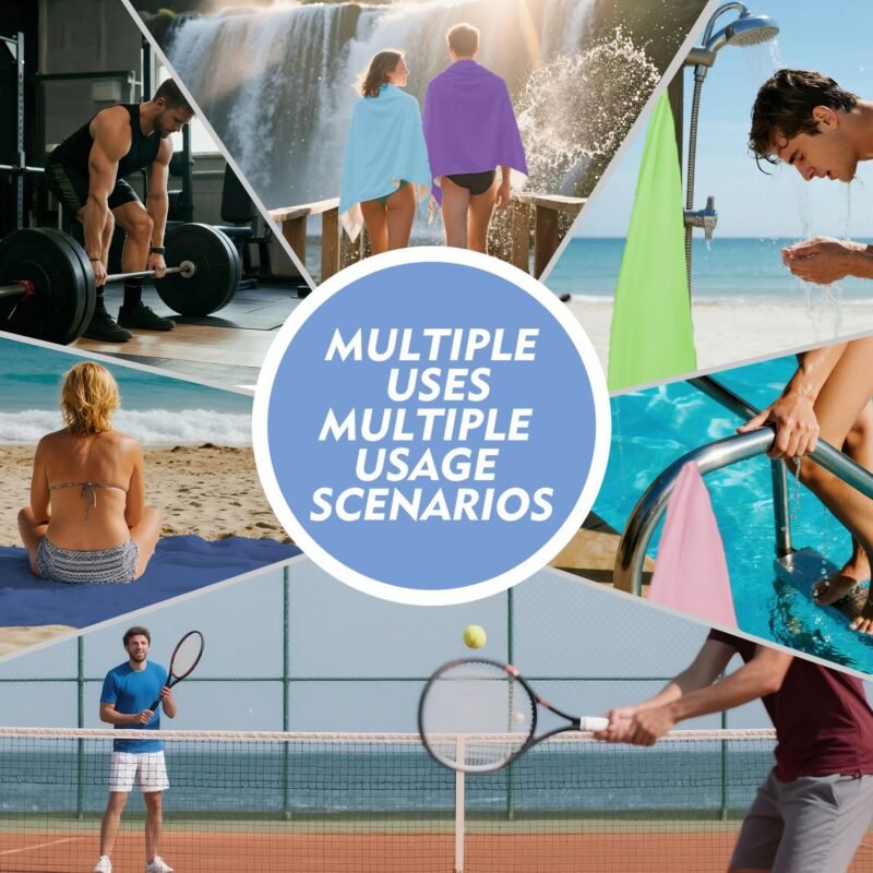 Sand free magnetic beach towel laid flat on a sunny beach