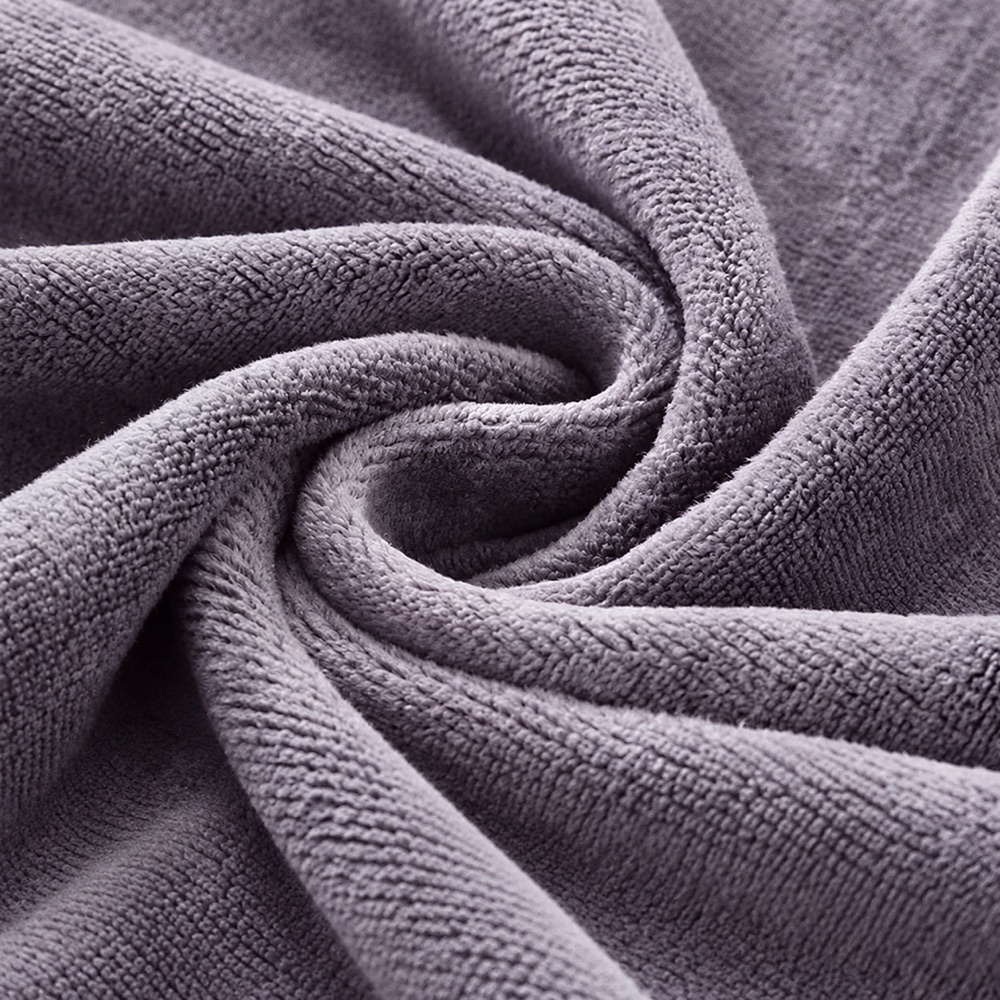 Gray microfiber velour fabric close-up