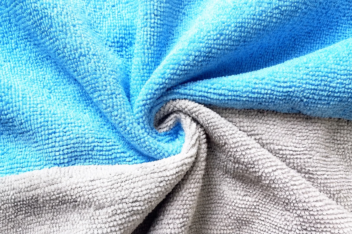 Blue and gray looped microfiber terry texture