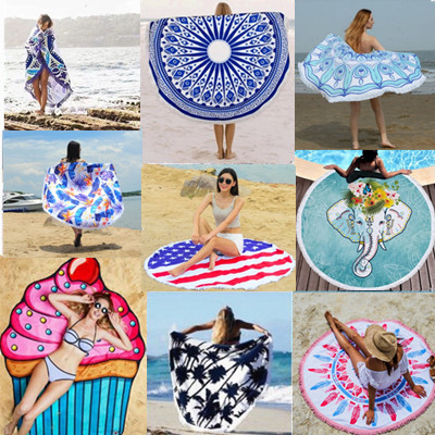custom round beach towel
