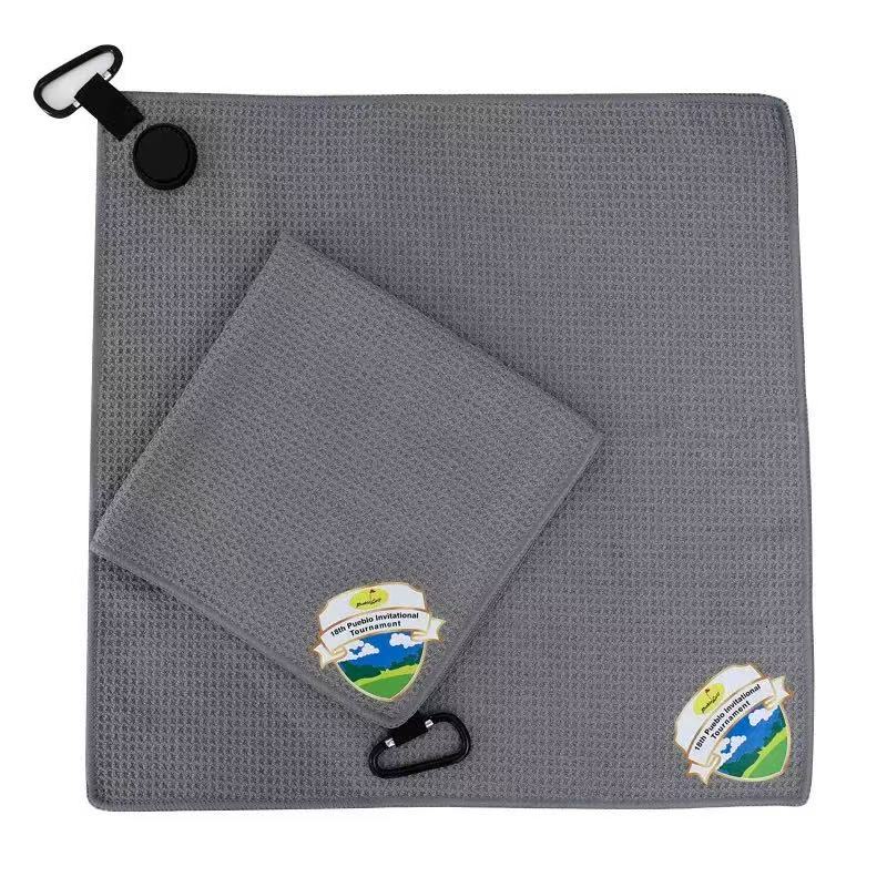 gray tournament pair golf towel reference