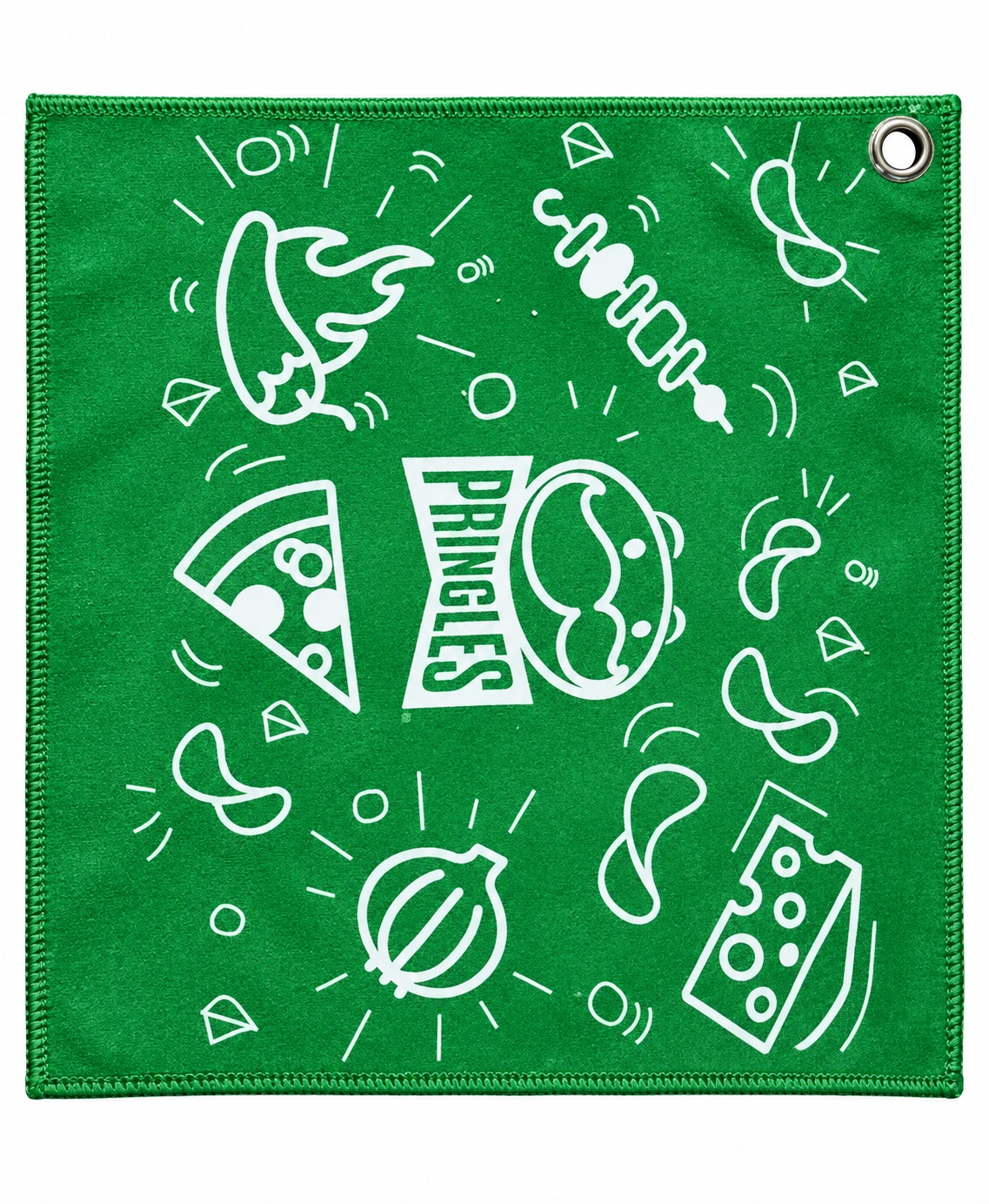 green print white golf towel reference