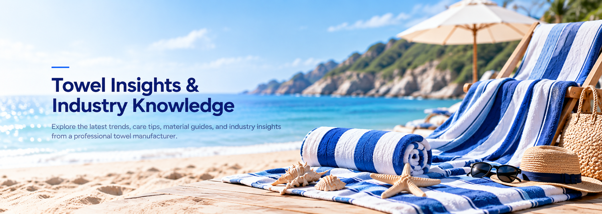 Towel Insights and Industry Knowledge: blue and white towels beside the sea